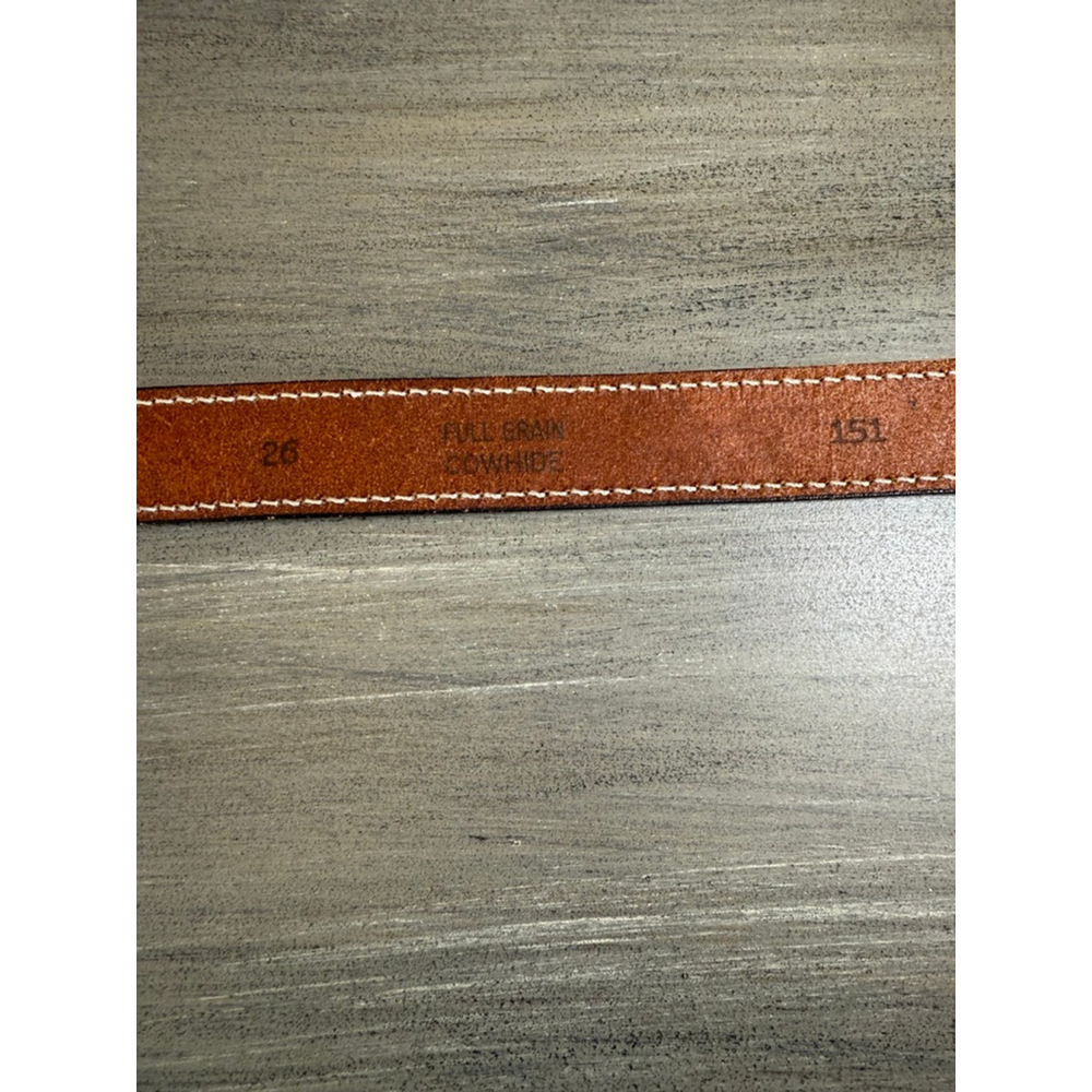 Vintage Tooled Cowhide Leather Belt Eagle/Floral Teal 26 Waist - Picture 9 of 12